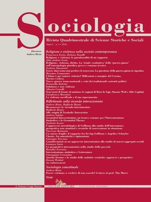 cover image of Sociologia n. 1/2016